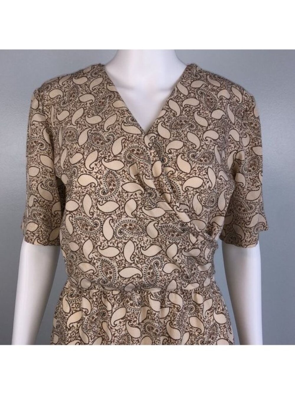 VINTAGE Liz Claiborne Paisley Silk Dress - M - Picture 4 of 9
